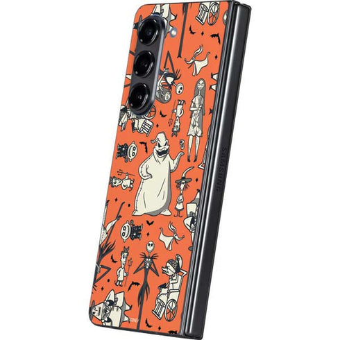 Disney The Nightmare Before Christmas Character Pattern print Galaxy Z Fold5 5G Skin