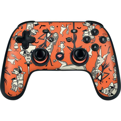 Disney The Nightmare Before Christmas Character Pattern print Google Stadia Controller Skin