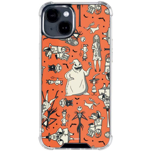 Disney The Nightmare Before Christmas Character Pattern print iPhone 15 Clear Case