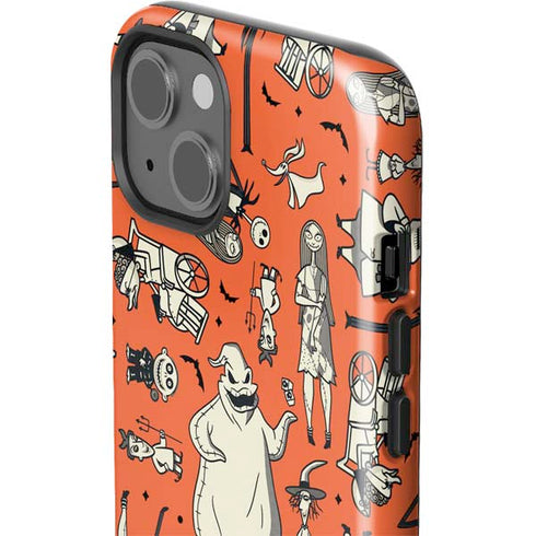 Disney The Nightmare Before Christmas Character Pattern print iPhone 15 Impact Case