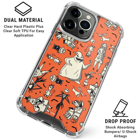 Disney The Nightmare Before Christmas Character Pattern print iPhone 16 Pro Clear Case