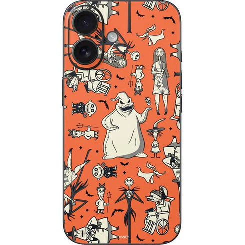 Disney The Nightmare Before Christmas Character Pattern print iPhone 16 Skin
