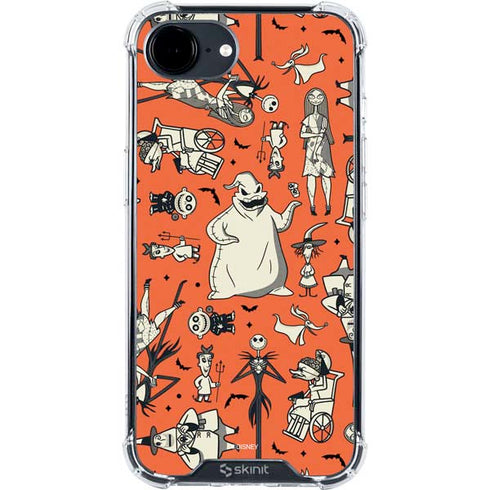 Disney The Nightmare Before Christmas Character Pattern print iPhone 16e Clear Case