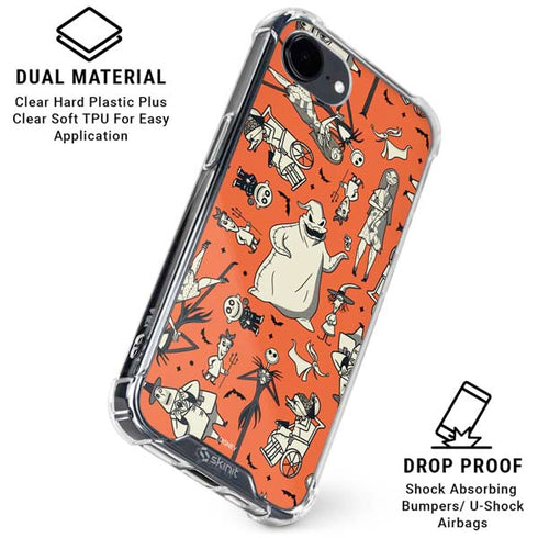 Disney The Nightmare Before Christmas Character Pattern print iPhone 16e Clear Case