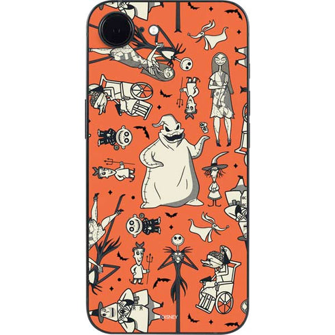 Disney The Nightmare Before Christmas Character Pattern print iPhone 16e Skin