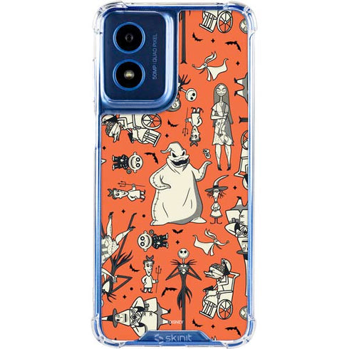 Disney The Nightmare Before Christmas Character Pattern print Moto G Play 4G (2024) Clear Case