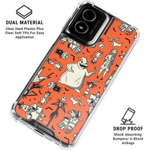 Disney The Nightmare Before Christmas Character Pattern print Moto G Power 5G (2024) Clear Case