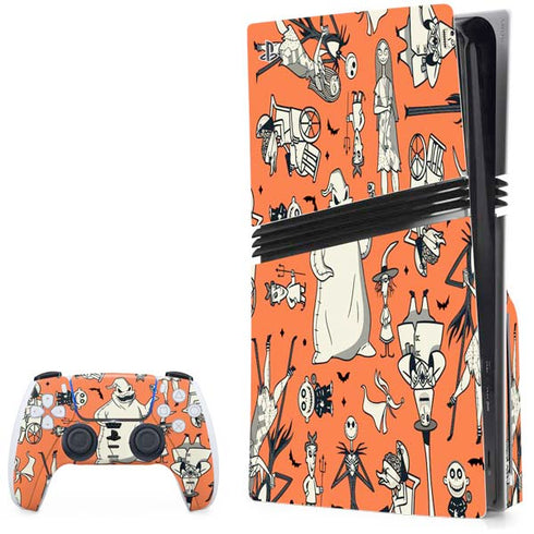 Disney The Nightmare Before Christmas Character Pattern print PS5 Pro Disk Bundle Skin