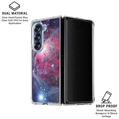 The Orion Nebula Pink Galaxy Z Fold7 Clear Case