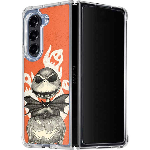 Disney The Nightmare Before Christmas The Pumpkin King Galaxy Z Fold5 5G Clear Case