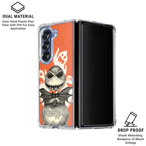 Disney The Nightmare Before Christmas The Pumpkin King Galaxy Z Fold6 Clear Case