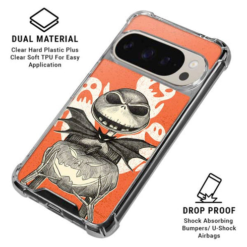 Disney The Nightmare Before Christmas The Pumpkin King Pixel 9/9 Pro Clear Case