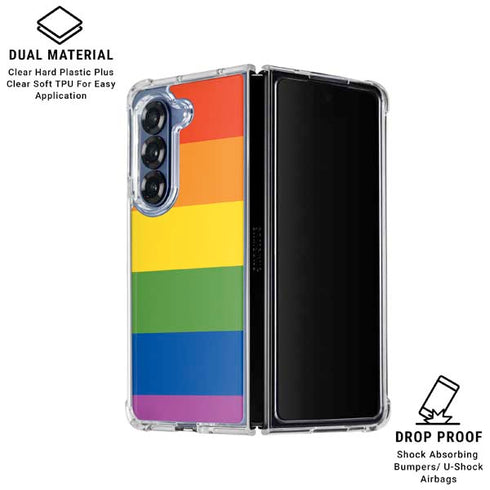The Rainbow Flag Galaxy Z Fold7 Clear Case