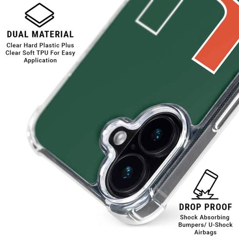 University of Miami The U iPhone 16 Plus Clear Case