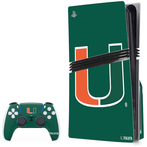 University of Miami The U PS5 Pro Disk Bundle Skin