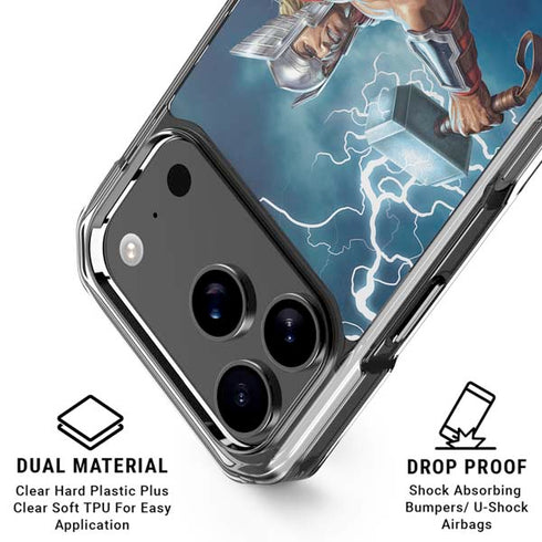 Marvel Thor Thor and Mjolnir iPhone 17 Pro Clear Case
