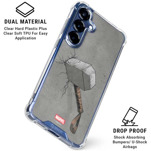 Marvel Thor Thors Hammer Mjolnir Galaxy S25 FE Clear Case