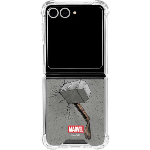 Marvel Thor Thors Hammer Mjolnir Galaxy Z Flip7 Clear Case