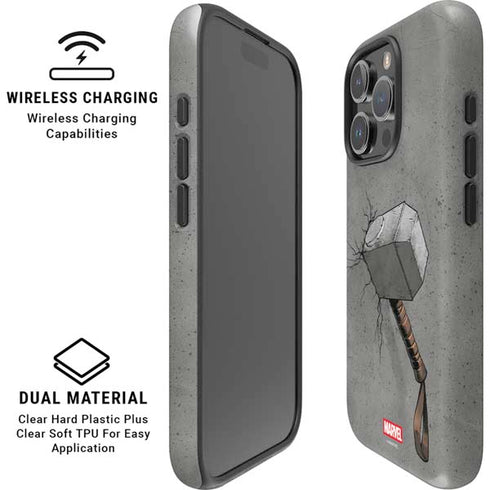 Marvel Thor Thors Hammer Mjolnir iPhone 16 Pro Magsafe Impact Case