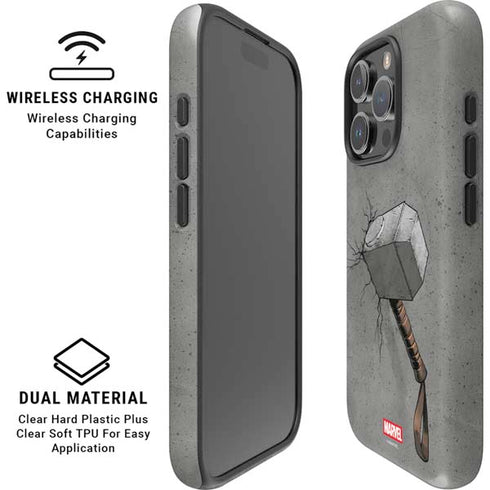 Marvel Thor Thors Hammer Mjolnir iPhone 16 Pro Max Magsafe Impact Case