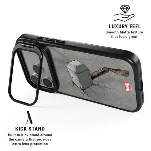 Marvel Thor Thors Hammer Mjolnir iPhone 17 Pro Kickstand Case