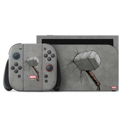 Marvel Thor Thors Hammer Mjolnir Nintendo Switch 2 (2025) with Joy-Con Skin