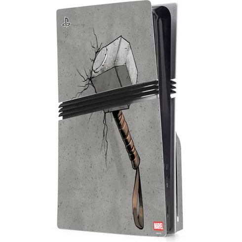 Marvel Thor Thors Hammer Mjolnir PS5 Pro Disk Console Skin