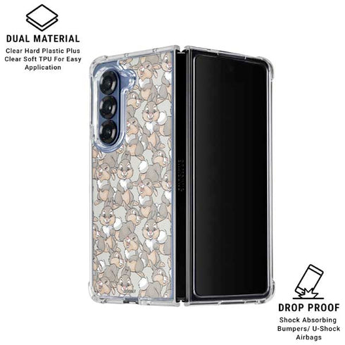 Disney Bambi Thumper Character Pattern Galaxy Z Fold6 Clear Case