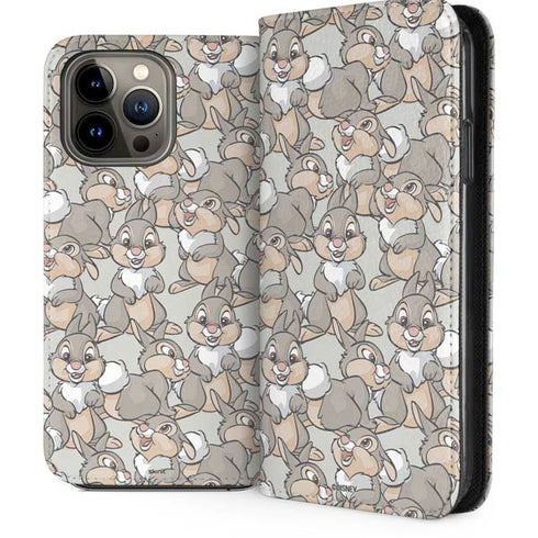 Disney Bambi Thumper Character Pattern iPhone 14 Pro Max Folio Case