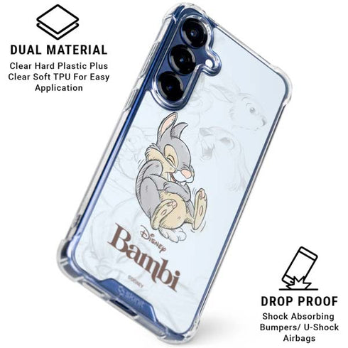 Disney Bambi Thumper Sketched portrait Galaxy S25 Clear Case