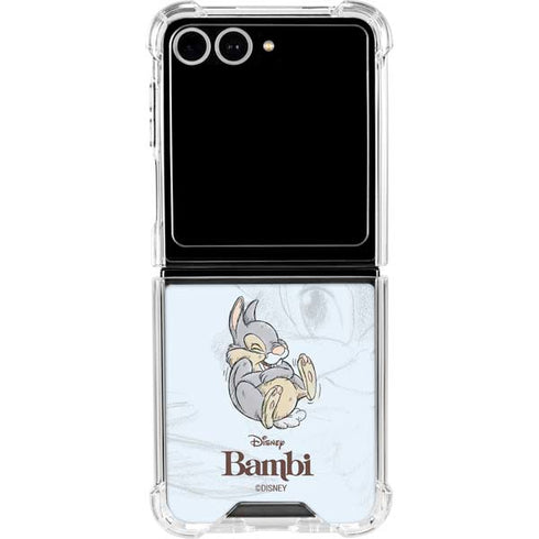 Disney Bambi Thumper Sketched portrait Galaxy Z Flip7 Clear Case