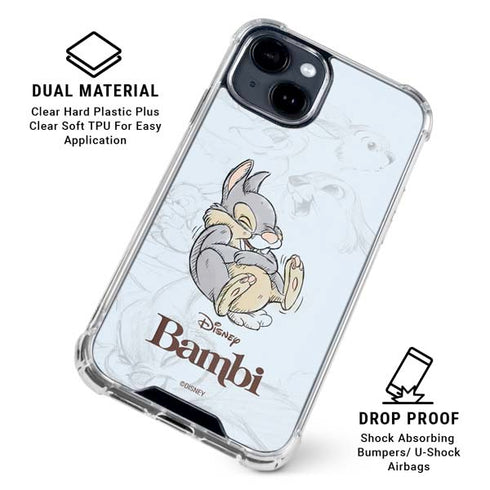 Disney Bambi Thumper Sketched portrait iPhone 15 Clear Case