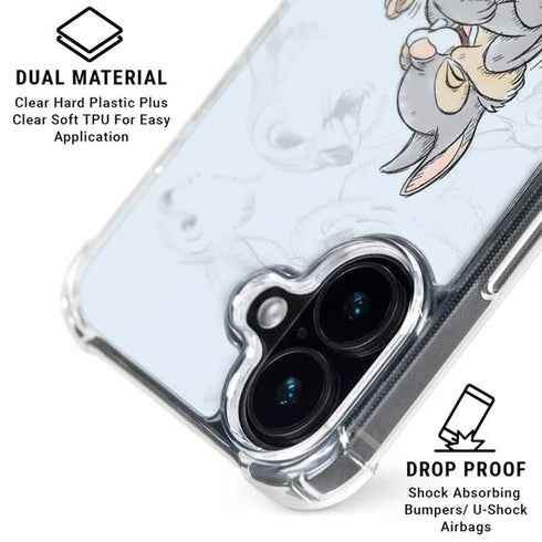 Disney Bambi Thumper Sketched portrait iPhone 16 Plus Clear Case