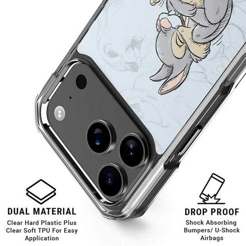 Disney Bambi Thumper Sketched portrait iPhone 17 Pro Clear Case