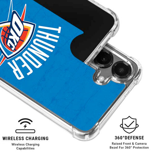 NBA OKC Thunder Distressed Galaxy S26 Clear Case