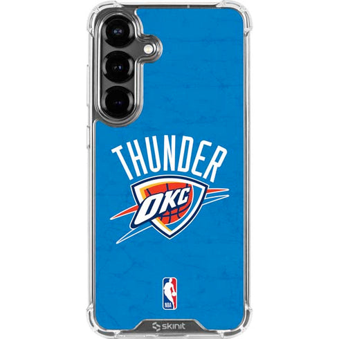 NBA OKC Thunder Distressed Galaxy S26 Plus Clear Case