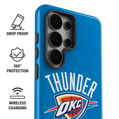NBA OKC Thunder Distressed Galaxy S26 Ultra Impact Case