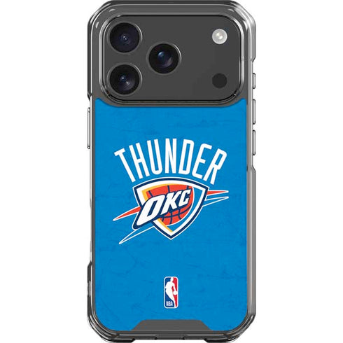 NBA OKC Thunder Distressed iPhone 17 Pro Clear Case