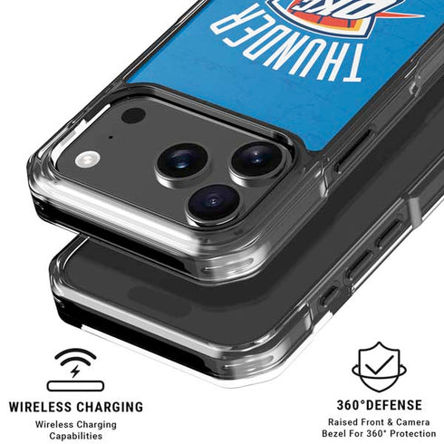 NBA OKC Thunder Distressed iPhone 18 Pro Clear Case