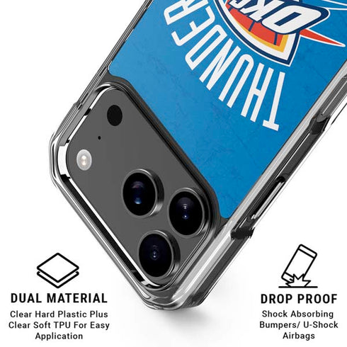 NBA OKC Thunder Distressed iPhone 18 Pro Clear Case