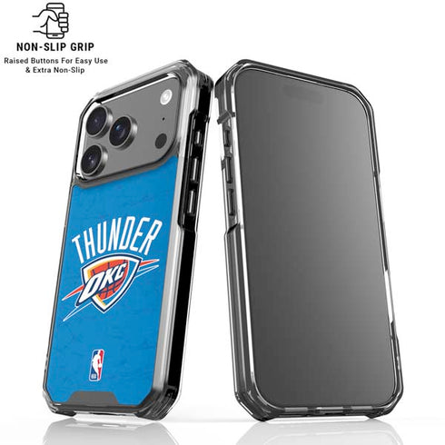 NBA OKC Thunder Distressed iPhone 18 Pro Clear Case