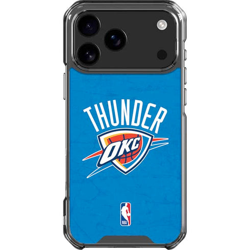 NBA OKC Thunder Distressed iPhone 18 Pro Max Clear Case