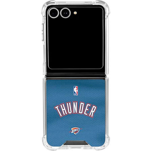 NBA Oklahoma City Thunder Jersey Galaxy Z Flip7 Clear Case