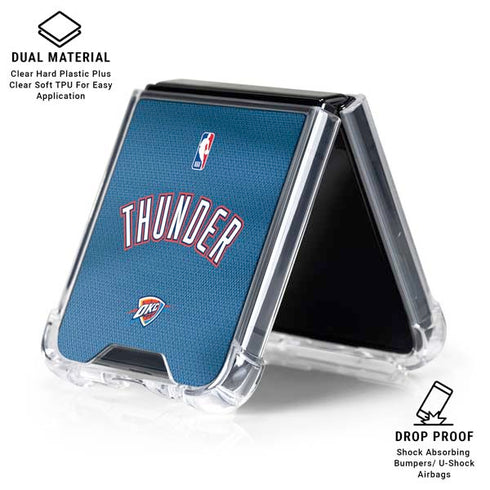 NBA Oklahoma City Thunder Jersey Galaxy Z Flip7 Clear Case