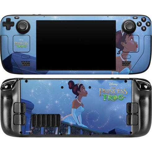 Disney Princess and The Frog Tiana’s Wish Steam Deck Handheld Gaming Computer OLED Skin