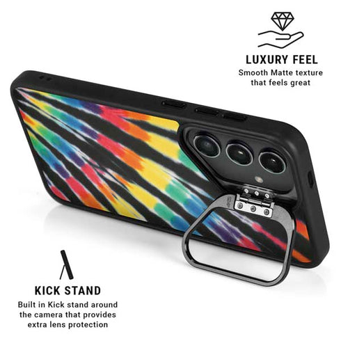 Liquid Blue Tie Dye - Rainbow Galaxy S25 Kickstand Case