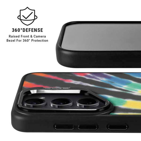 Liquid Blue Tie Dye - Rainbow Galaxy S25 Kickstand Case