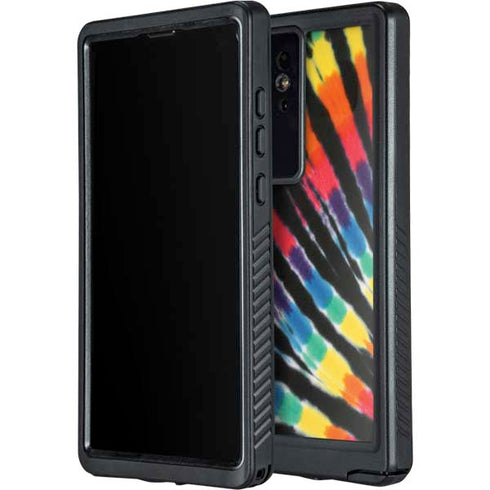 Liquid Blue Tie Dye - Rainbow Galaxy S24 Ultra Waterproof Case