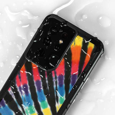 Liquid Blue Tie Dye - Rainbow Galaxy S24 Ultra Waterproof Case