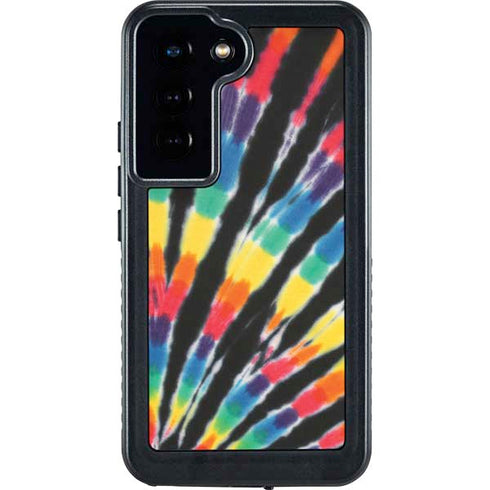 Liquid Blue Tie Dye - Rainbow Galaxy S24 Waterproof Case